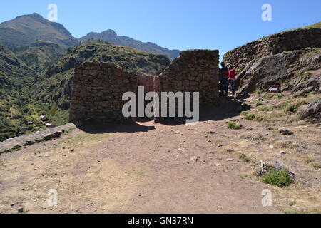 Pisac Pisac, ruines Inca, Cusco, Pérou Banque D'Images