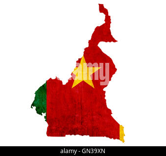 Vintage paper carte du Cameroun Banque D'Images