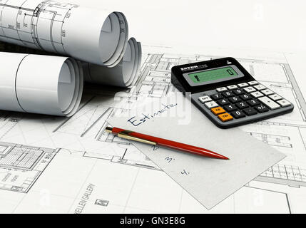 3d illustrator du projet architectural Banque D'Images