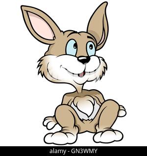 Lapin brun assis Illustration de Vecteur