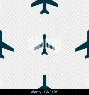 L'icône avion signe. Motif géométrique transparente avec la texture. Vector Illustration de Vecteur
