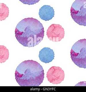 Abstract pattern avec les cercles de couleur aquarelle Illustration de Vecteur