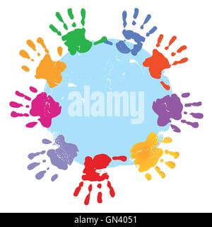 Enfants handprint Illustration de Vecteur