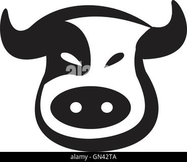 Conception de tête de vache Illustration de Vecteur