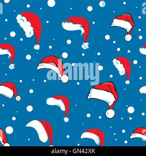 Blue santa hat pattern Illustration de Vecteur