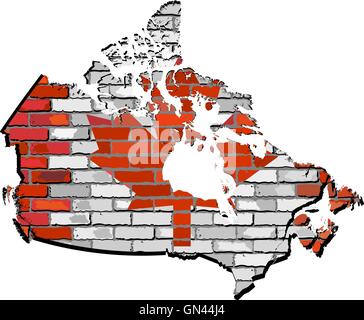 La carte du Canada sur un mur de briques Illustration de Vecteur