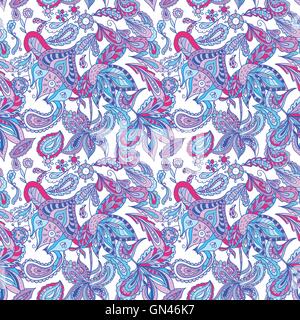 Bleu et rose motif ethnique Illustration de Vecteur