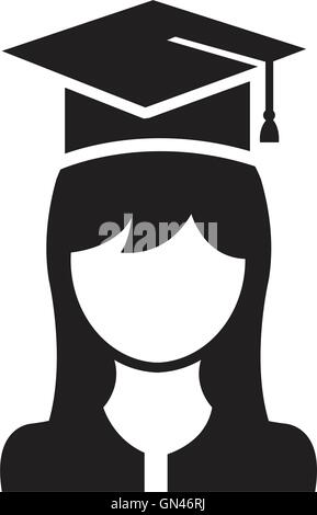 L'icône de Graduation cap Illustration de Vecteur