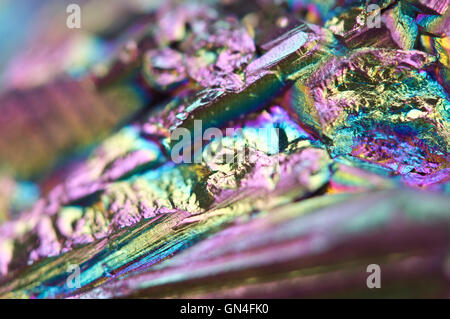 Abstract colorful metal Quartz Multi-Titanizing, fond de couleur. Macro Banque D'Images