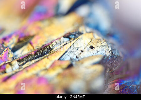 Abstract colorful metal Quartz Multi-Titanizing, fond de couleur. Macro Banque D'Images