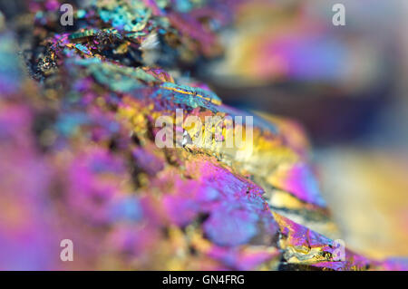 Abstract colorful metal Quartz Multi-Titanizing, fond de couleur. Macro Banque D'Images