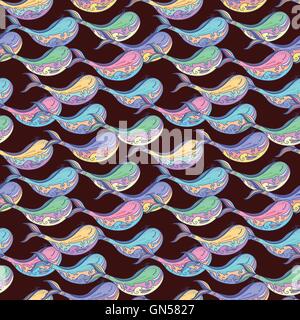 Motif contraste des baleines Illustration de Vecteur