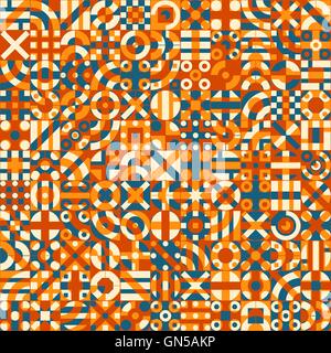 Teal transparent vecteur la superposition de couleurs orange blocs géométriques irrégulières Motif patchwork Illustration de Vecteur