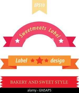 Retro style boulangerie label set 3 en 1 Illustration de Vecteur