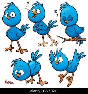 Cartoon Vector illustration de caractères d'oiseaux Illustration de Vecteur