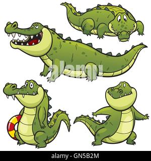 Cartoon Vector illustration de caractères Crocodile Illustration de Vecteur