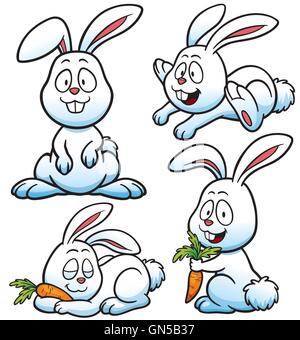 Vector illustration de lapin Cartoon Character Set Illustration de Vecteur