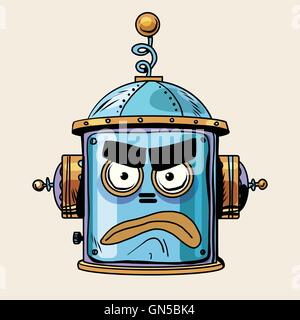 Angry robot emoji emoticon smiley tête émotion Illustration de Vecteur