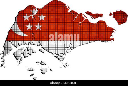 Carte avec à l'intérieur du pavillon de Singapour Illustration de Vecteur