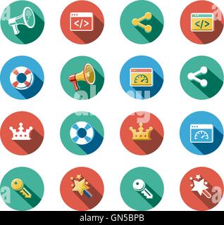 Internet et télévision Web Icons Set Illustration de Vecteur
