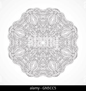 Mandala. Éléments de décoration ethnique indien, l'Islam, motifs arabes Illustration de Vecteur