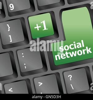 Médias sociaux ou social network concept : bouton Clavier vector illustration Illustration de Vecteur