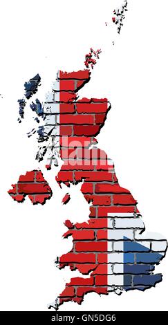 Grande Bretagne site sur un mur de briques Illustration de Vecteur