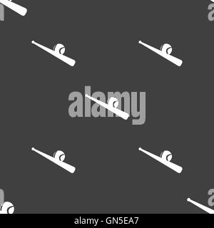 Icône Baseball signe. Motif transparente sur un fond gris. Vector Illustration de Vecteur