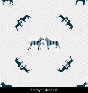 Les paris sur l'icône de combats de chiens signe. Motif géométrique transparente avec la texture. Vector Illustration de Vecteur