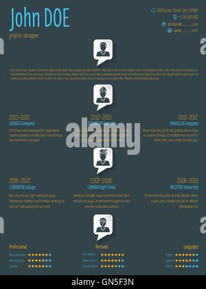 Modèle de cv cv cool avec bulles Illustration de Vecteur
