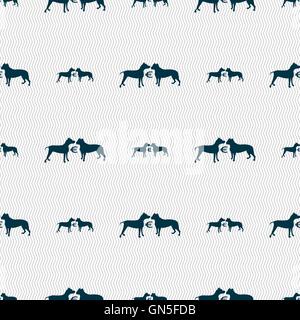 Les paris sur l'icône de combats de chiens signe. Motif géométrique transparente avec la texture. Vector Illustration de Vecteur
