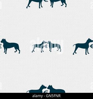 Les paris sur l'icône de combats de chiens signe. Motif géométrique transparente avec la texture. Vector Illustration de Vecteur