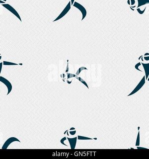 Karate kick Se déconnecter icône. Motif géométrique transparente avec la texture. Vector Illustration de Vecteur