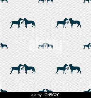 Les paris sur l'icône de combats de chiens signe. Motif géométrique transparente avec la texture. Vector Illustration de Vecteur