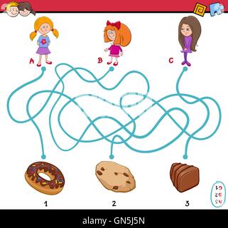 Jeu de puzzle labyrinthe pour les enfants Illustration de Vecteur