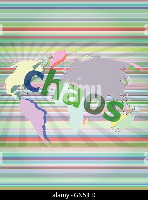 Le mot chaos digital touch screen vector illustration Illustration de Vecteur