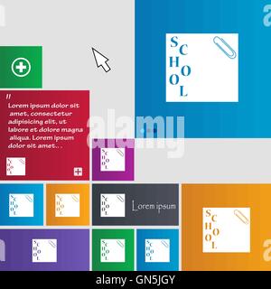 Autocollant, icône de note signe. boutons. Site web interface moderne avec des touches curseur pointeur. Vector Illustration de Vecteur