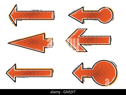 Retro style bande dessinée flèches Illustration de Vecteur