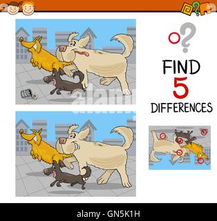 Jeu éducatif et différences Illustration de Vecteur