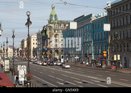 Singer House. Nevsky prospekt, Saint-Pétersbourg, Russie. Banque D'Images