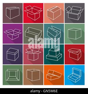 Icônes box, vector illustration. Illustration de Vecteur