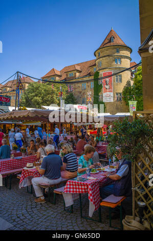 Village viticole de Stuttgart Stuttgart Baden-Württemberg Allemagne Festival Banque D'Images