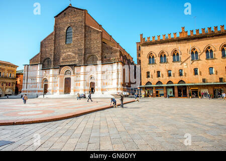 L'église San Petronio à Bologne Banque D'Images