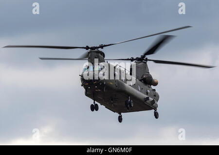 Royal Air Force (RAF) Boeing Chinook HC2 rotor double Hélicoptère de transport lourd. Banque D'Images