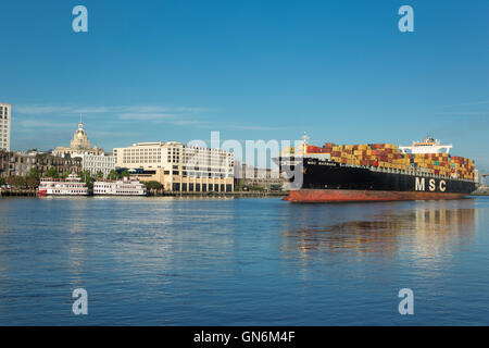 MAERSK LINE MSC BARBARA VRAC CONTENEUR SHIP SAVANNAH SAVANNAH GEORGIA USA Banque D'Images