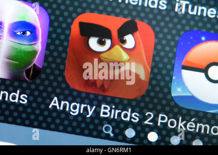 Angry Birds jeu 2 app sur l'iPhone (jeux) - USA Banque D'Images