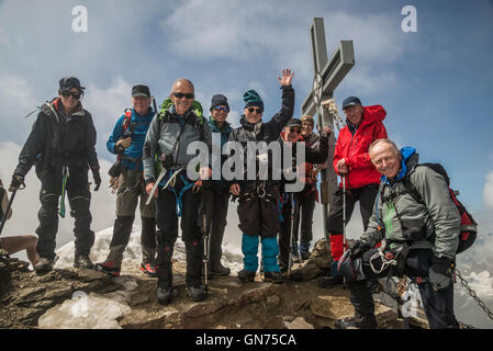 Escalade sur le Grosses Wiesbach corne 3564m Banque D'Images