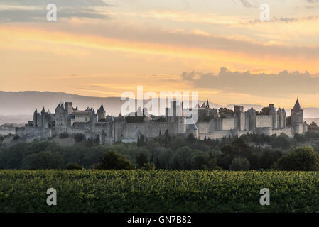 Forteresse médiévale unique française Carcassonne ajouté à la liste du patrimoine mondial de l'UNESCO Banque D'Images