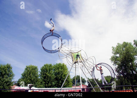 Le Circus World Museum Baraboo, Wisconsin. Acrobates. Banque D'Images