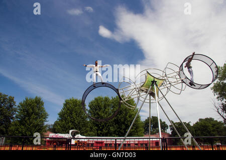 Le Circus World Museum Baraboo, Wisconsin. Acrobates. Banque D'Images